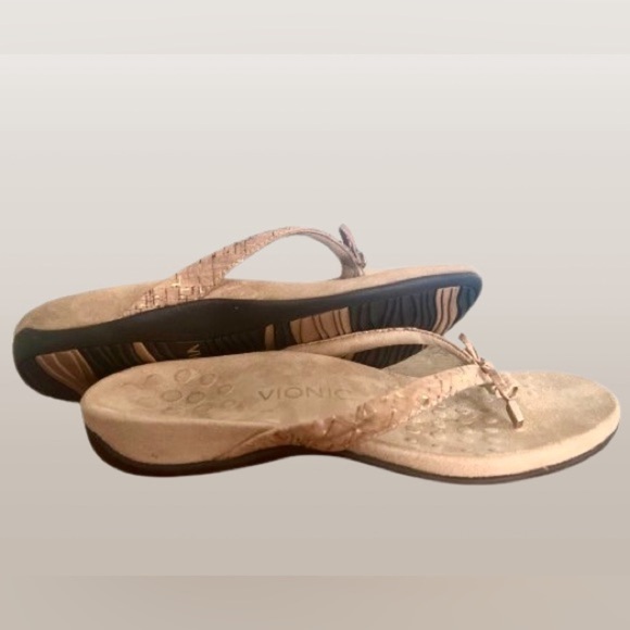 Vionic Bella Toe Post Sandal,“Gold Cork” sz 8 (Eur 38) - Picture 2 of 5